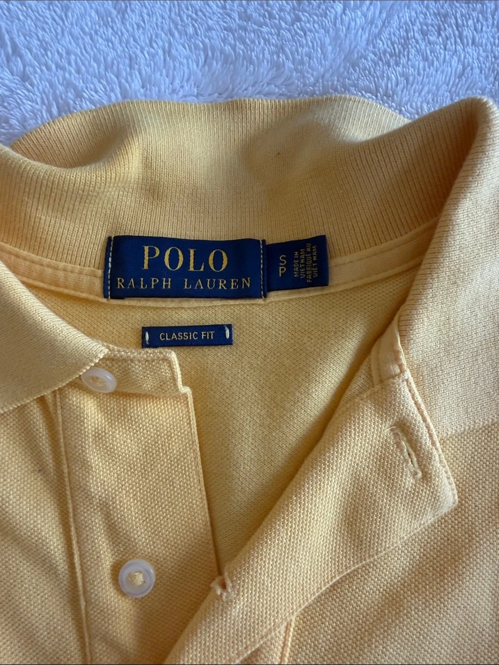 Polo by Ralph Lauren Yellow Short-Sleeve Pique Polo with Navy Pony